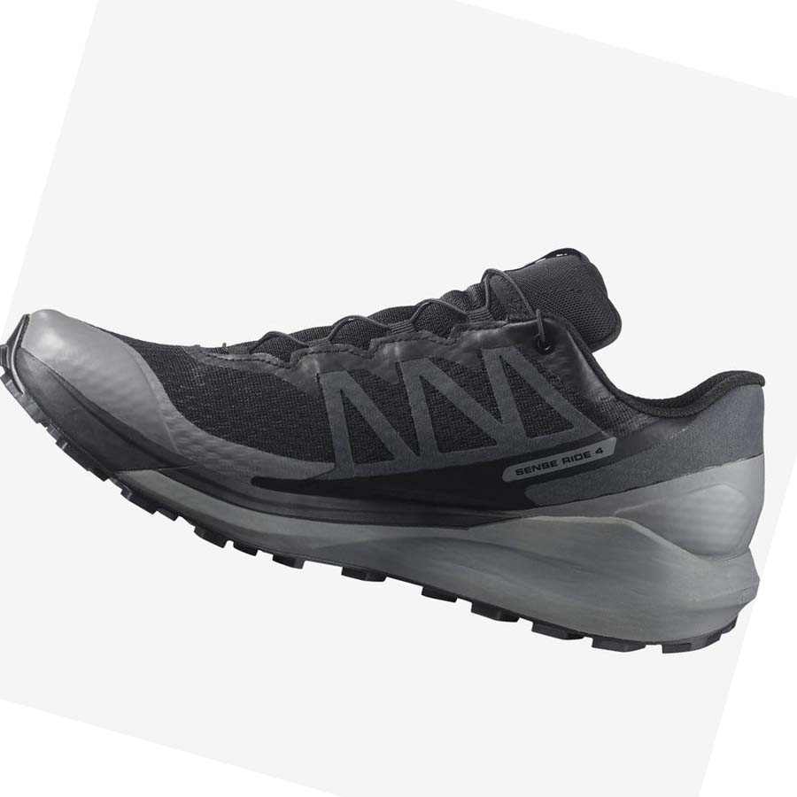 Tenis Para Trail Running Salomon SENSE RIDE 4 GORE-TEX INVISIBLE FIT Hombre Negros Negros | MX 3519GSO